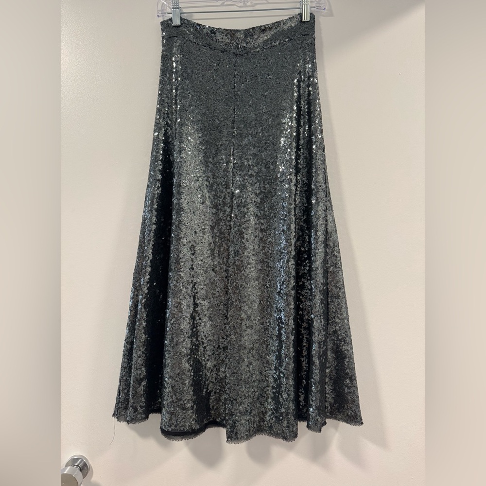 Zara Metallic Sequin A-Line Skirt